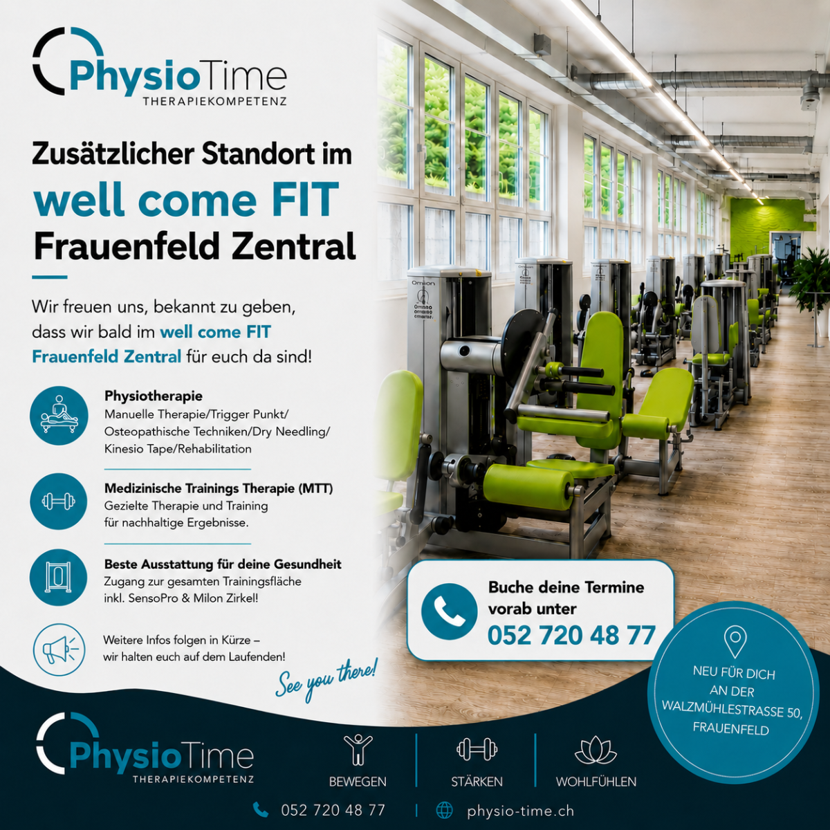 Neuer zusätzlicher Standort im well come FIT Frauenfeld Zentral